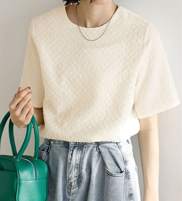 GeeRA（ジーラ）の「ふくれジャカードテクスチャーブラウス（ブラウス）」｜詳細画像