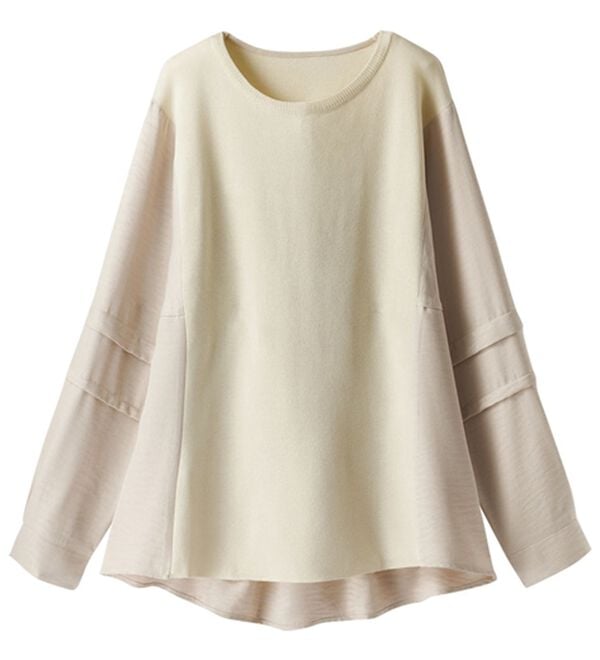 BELLUNA（ベルーナ）の「ニット切替袖タックプルオーバー（ニット・セーター）」｜詳細画像