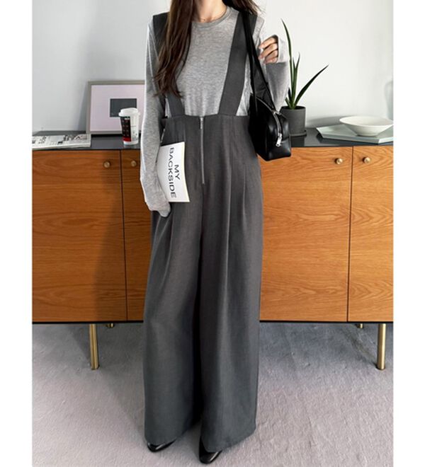 GeeRA（ジーラ）の「フロントジップハイウエストサロペット（オールインワン）」｜詳細画像