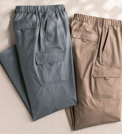 「【２本組】＜コムルヴァン・オム＞大人のカーゴパンツ（メンズフルレングスパンツ）」