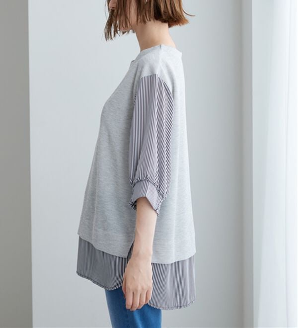 BELLUNA（ベルーナ）の「ラメ調素材シャツフェイクチュニック（チュニック）」｜詳細画像