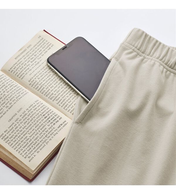 YU'NOW（ユナウ）の「【２点セット】コットン１００％ウエストドローストリングプルオーバー上下セット（パジャマ・ルームウェア）」｜詳細画像