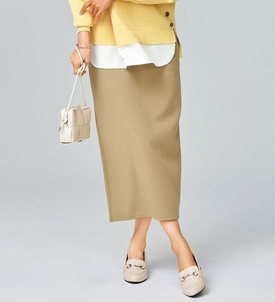 BELLUNA（ベルーナ）の「裏起毛素材ふくれジャカードナロースカート（ロングスカート）」