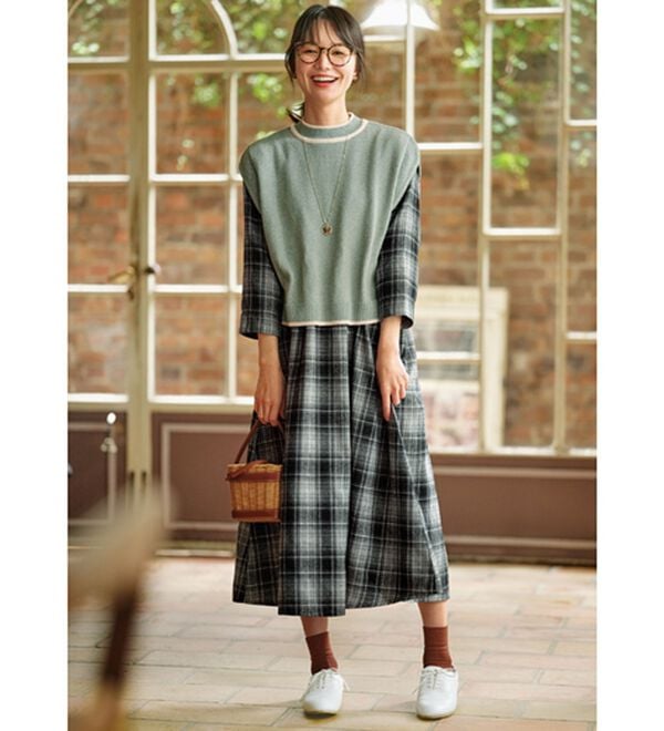 BELLUNA（ベルーナ）の「ふんわり優しい配色ニットベスト（ベスト）」｜詳細画像