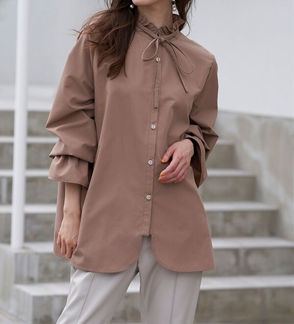 RANAN（ラナン）の「プチフリルリボン付きブラウス（ブラウス）」｜詳細画像