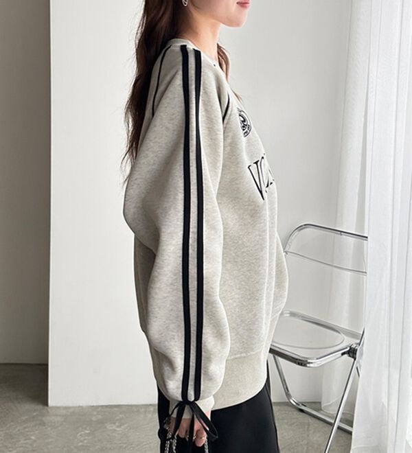 GeeRA（ジーラ）の「サイドラインリボンゲーム裏起毛スウェット（トレーナー・スウェット）」｜詳細画像