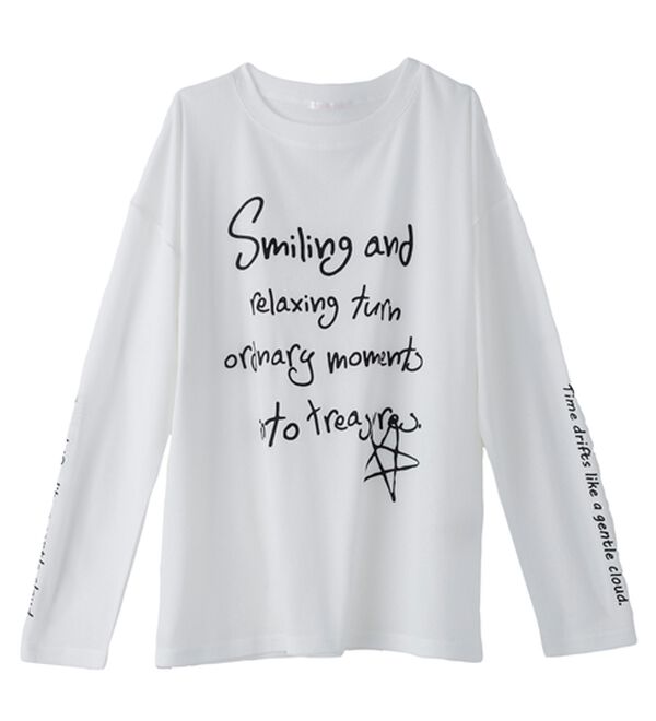 BELLUNA（ベルーナ）の「シアー素材ラクガキ風ロゴプルオーバー（カットソー）」｜詳細画像