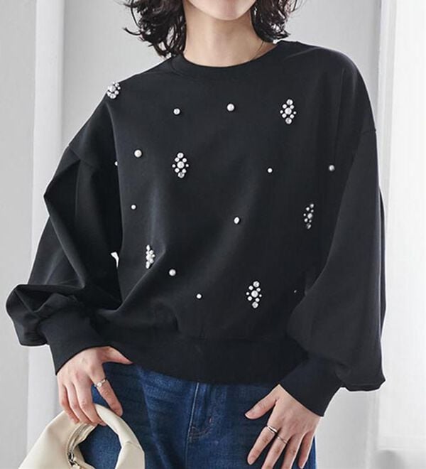 RANAN（ラナン）の「ビジュー使いボリューム袖プルオーバー（カットソー）」｜詳細画像