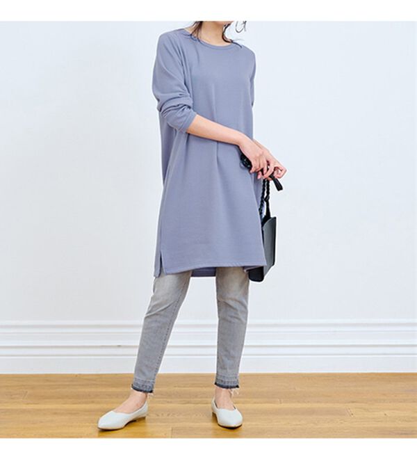 RANAN（ラナン）の「【吸湿発熱】シンプルチュニックワンピース（チュニックワンピース）」｜詳細画像