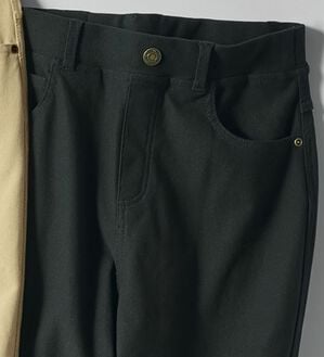 BELLUNA（ベルーナ）の「新感覚！かのこ素材ニットデニムパンツ（フルレングスパンツ）」｜黒