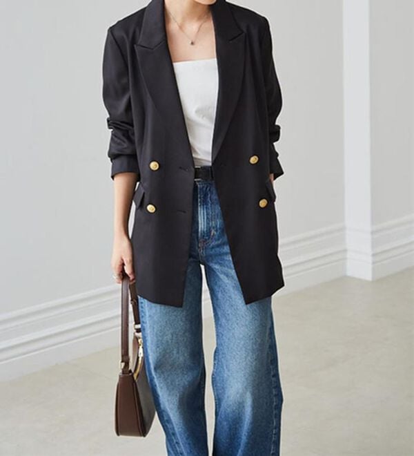 RANAN（ラナン）の「洗える！ゴールド調ボタンWテーラードジャケット（テーラードジャケット）」｜詳細画像