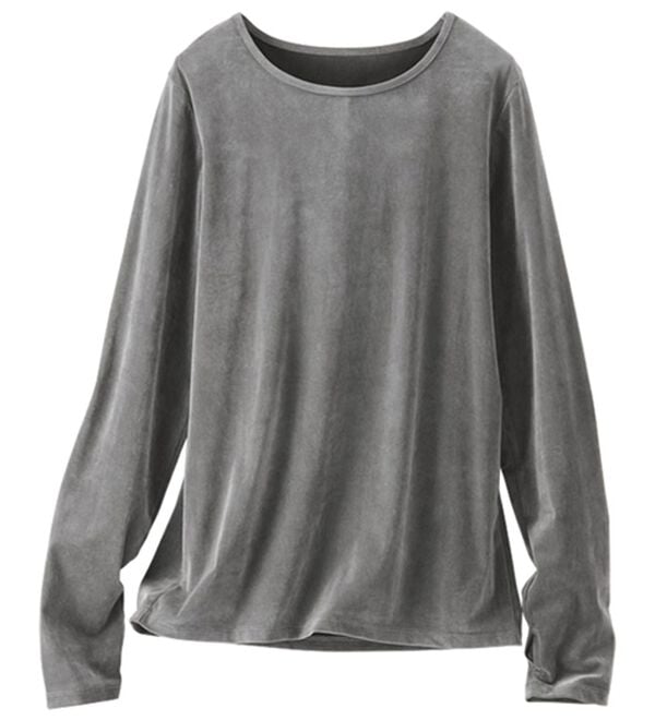 BELLUNA（ベルーナ）の「ベロア風フロッキーシアートップス（カットソー）」｜詳細画像