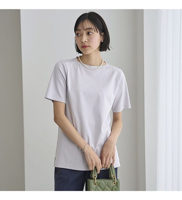 BELLUNA（ベルーナ）の「艶やか綿１００％シンプルプルオーバー（カットソー）」｜詳細画像