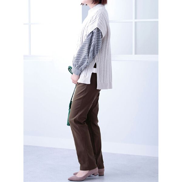 BELLUNA（ベルーナ）の「裏起毛ツイルゆったり快適パンツ（フルレングスパンツ）」｜詳細画像