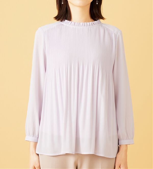 BELLUNA（ベルーナ）の「【新色追加】〈セレモニースタイル〉細プリーツデザインブラウス（ブラウス）」｜詳細画像