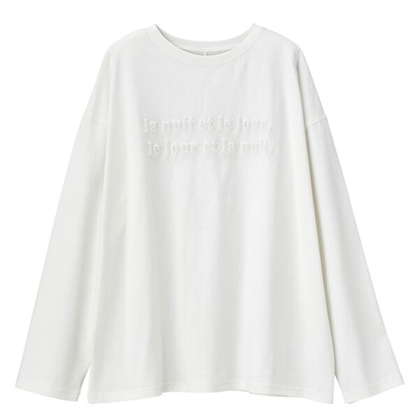 GeeRA（ジーラ）の「エンボス加工Ｔシャツ（カットソー）」｜ホワイト