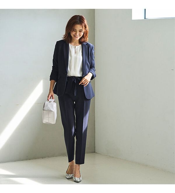 GeeRA（ジーラ）の「【2点セット】選べるボトム！洗えて型くずれしないパンツスーツセット（パンツスーツ）」｜詳細画像