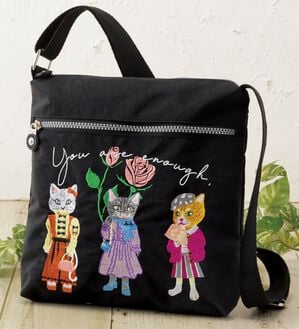 「猫さん刺繍ショルダーバッグ（ショルダーバッグ）」｜詳細画像
