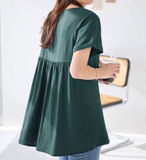 Viola e Viola（ヴィオラ エ ヴィオラ）の「すっきり魅せ切替Ａラインチュニック（チュニック）」｜詳細画像