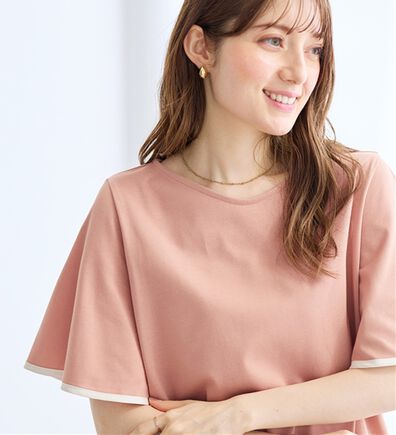 alotta（アロッタ）の「【接触冷感】配色フレアスリーブトップス（カットソー）」