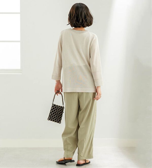 BELLUNA（ベルーナ）の「シャリ感！ボーダー編地ニットプルオーバー（ニット・セーター）」｜詳細画像