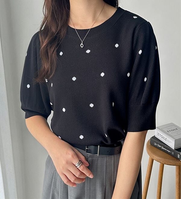 GeeRA（ジーラ）の「ドット柄ジャガードトップス（ニット・セーター）」｜詳細画像