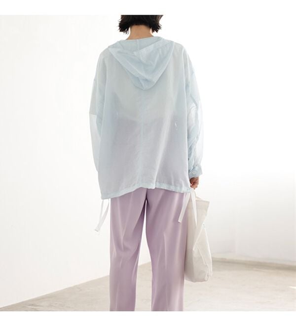 GeeRA（ジーラ）の「シアー素材ストライプアノラックパーカー（パーカー）」｜詳細画像