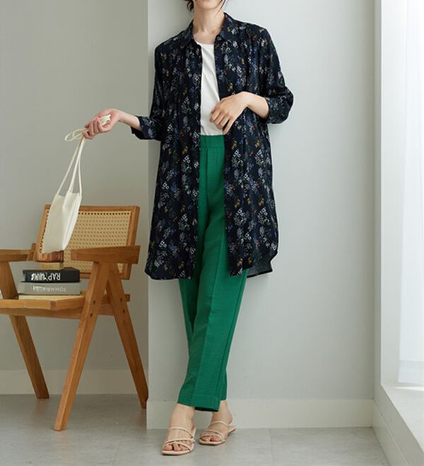 BELLUNA（ベルーナ）の「レーヨン素材ピンタック使いワンピース（その他ワンピース）」｜詳細画像