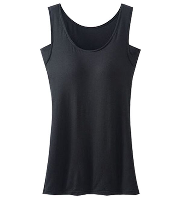 LAVIENNE（ラヴィエンヌ）の「接触冷感　なめらか素材背中フリーカップ付きインナー＜さらりラボ＞タンクトップ（ブラトップ・カップ付きインナー）」｜詳細画像