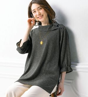 ルフラン（ルフラン）の「日本製衿デザインニットちりめんチュニック（チュニック）」｜詳細画像