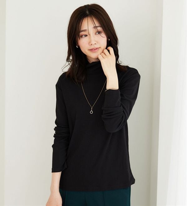 BELLUNA（ベルーナ）の「素肌想いの綿１００％シアープルオーバー（カットソー）」｜詳細画像