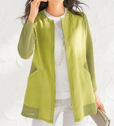 ルフラン（ルフラン）の「麻綿メッシュ切替ジャケット（その他ジャケット）」