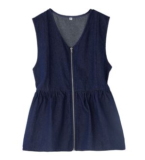 BELLUNA（ベルーナ）の「デニム素材ジッパー使いペプラムベスト（ベスト）」｜詳細画像