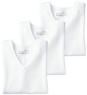 「＜アーノルド　パーマー＞至福の着心地柔らかガーゼインナー（メンズ肌着・インナーウェア）」｜ホワイト3枚組 半袖V首