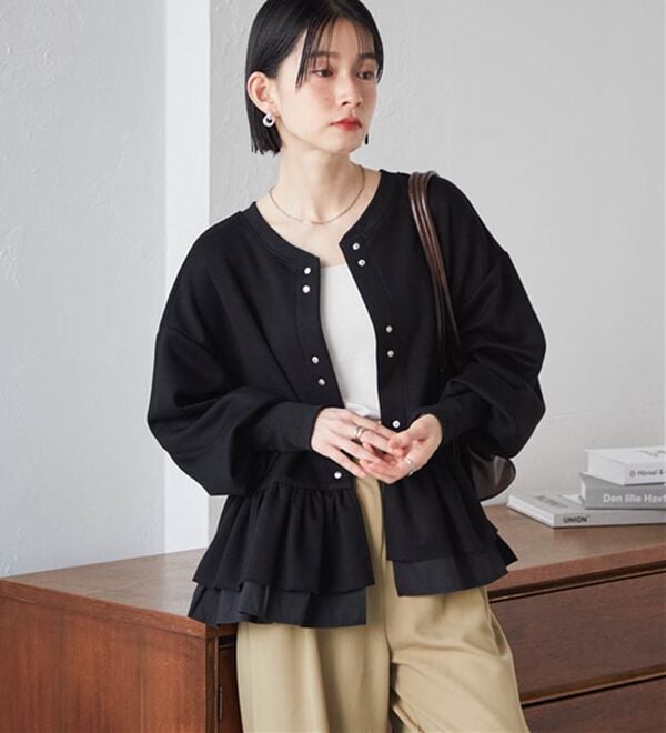 RANAN（ラナン）の「フリルぺプラムショートカーデ（その他カーディガン）」｜詳細画像