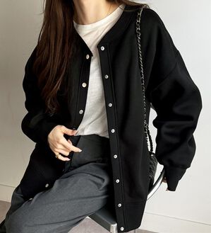 GeeRA（ジーラ）の「前後２ＷＡＹ裏起毛スウェットカーデ（その他カーディガン）」｜ブラック