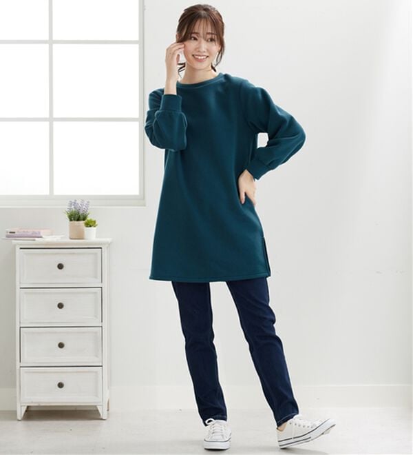 BELLUNA（ベルーナ）の「ふんわり素材軽ぽかチュニックワンピ―ス（チュニックワンピース）」｜詳細画像