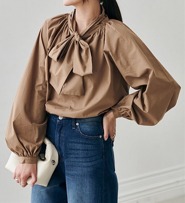 RANAN（ラナン）の「ボリュームボウタイブラウス（ブラウス）」｜詳細画像