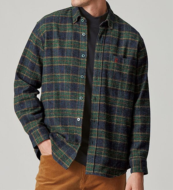 「＜キンロック＞日本製コットンツイード柔らかシャツ（メンズシャツ）」｜詳細画像