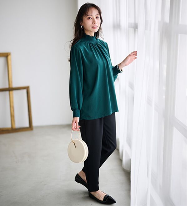 RANAN（ラナン）の「スカラップリブニット使いブラウス（ブラウス）」｜詳細画像