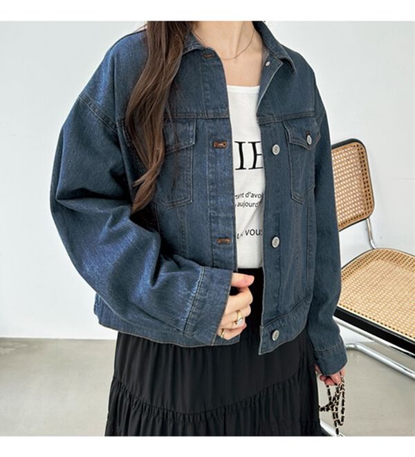 オーバーサイズショート丈デニムジャケット - ベルーナ【公式】