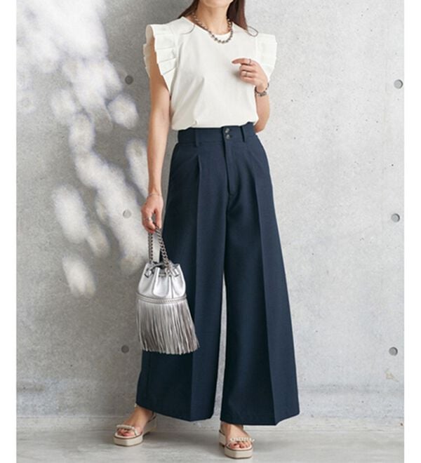 BELLUNA（ベルーナ）の「フリル袖異素材切替ブラウス（ブラウス）」｜詳細画像