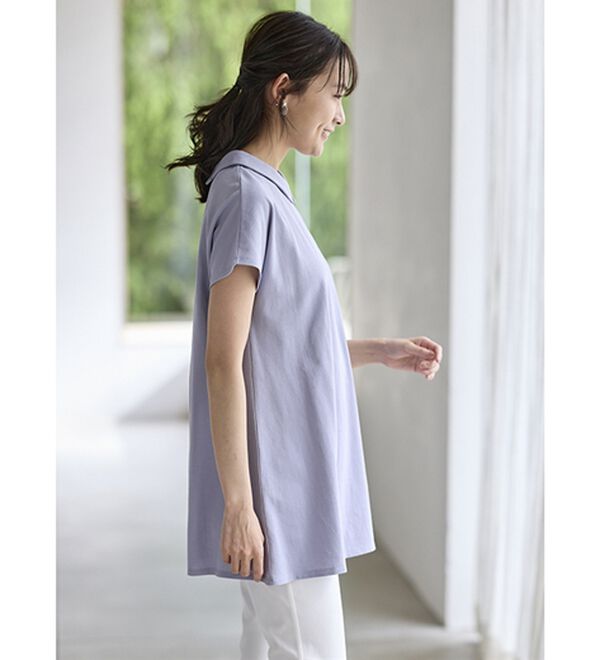 BELLUNA（ベルーナ）の「ヒンヤリ！綿１００％かのこポロチュニック（チュニック）」｜詳細画像