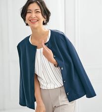 BELLUNA（ベルーナ）の「エアリーサッカー素材ボタン使いカーデジャケット（その他カーディガン）」