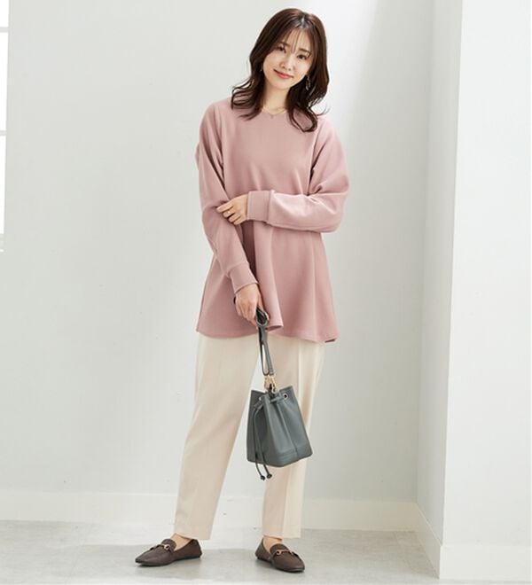 BELLUNA（ベルーナ）の「裏起毛ふくれジャカードペプラムチュニック（チュニック）」｜詳細画像