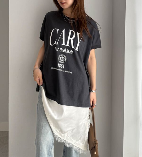 RANAN（ラナン）の「【汗シミ防止】カレッジロゴプリントT（Tシャツ）」｜詳細画像