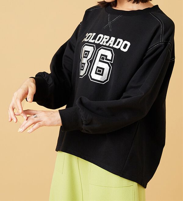 BELLUNA（ベルーナ）の「箔プリントロゴデザインプルオーバー（カットソー）」｜詳細画像