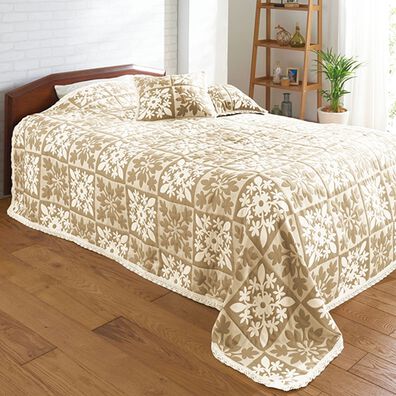 「抗菌防臭防ダニ付ハワイアンふくれジャカード織マルチカバー（ソファーカバー）」