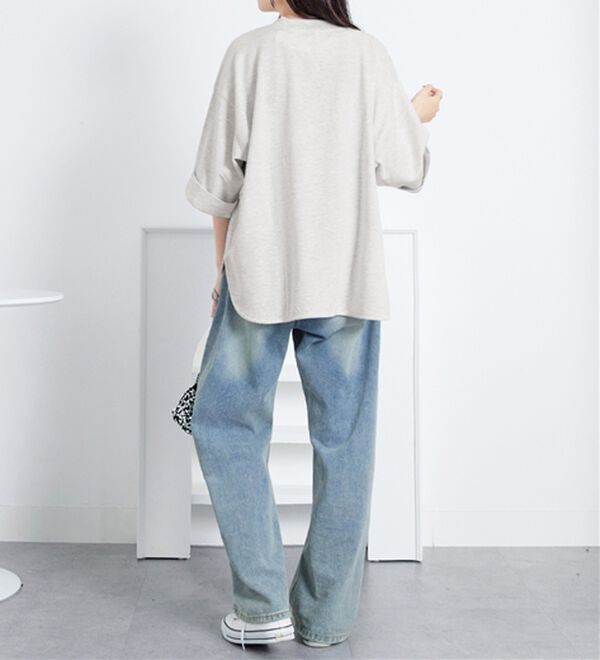 Viola e Viola（ヴィオラ エ ヴィオラ）の「【ビバリーヒルズポロクラブ】ミニ裏毛ロールアップワイドTシャツ（Tシャツ）」｜詳細画像