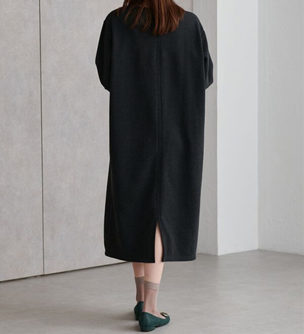 選べる2丈】裏起毛シンプルバックスリットワンピース - ベルーナ【公式】